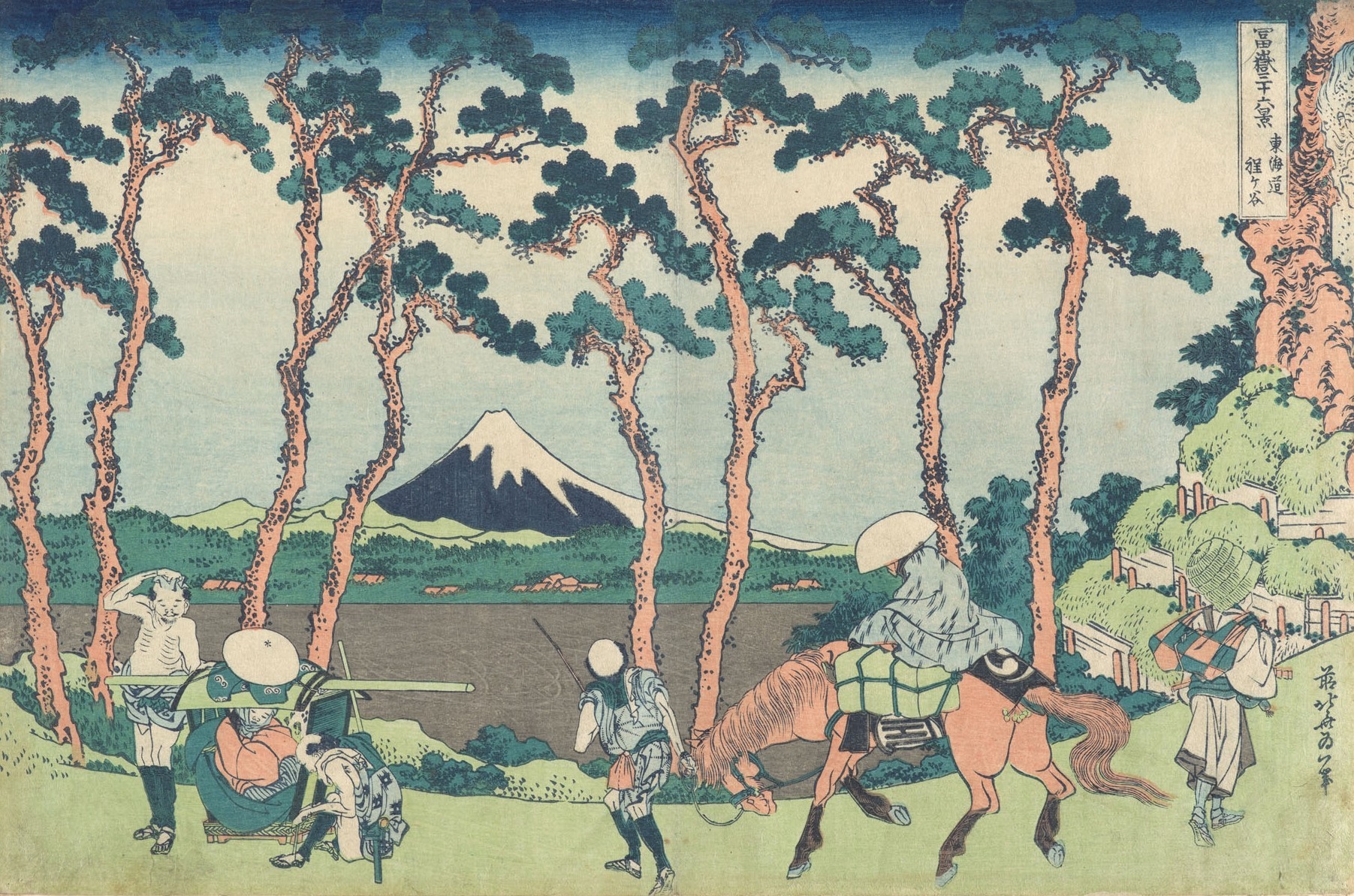 Katsushika Hokusai (1760–1849), Hodogaya an der Ostmeerstraße, Farbholzschnittdruck, Japan, Edo-Periode, 1830er Jahre © Rheinisches Bildarchiv Koeln